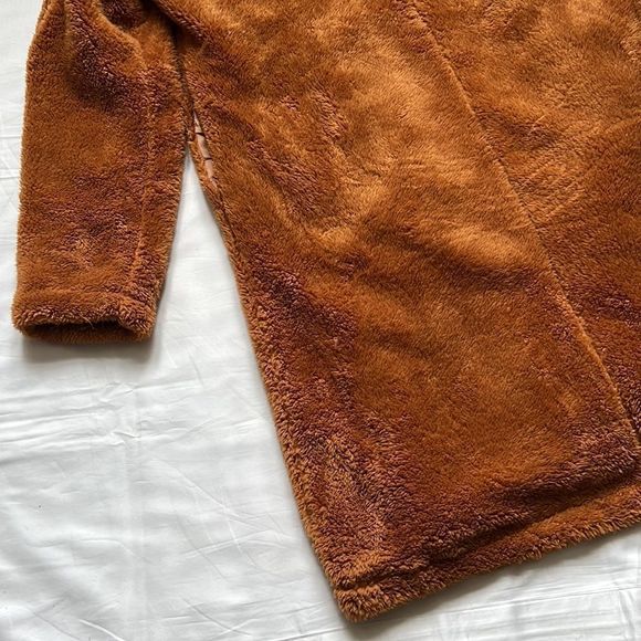 Angashion Fuzzy Fleece Lapel Open Front Long Cardigan Coat - Picture 16 of 16